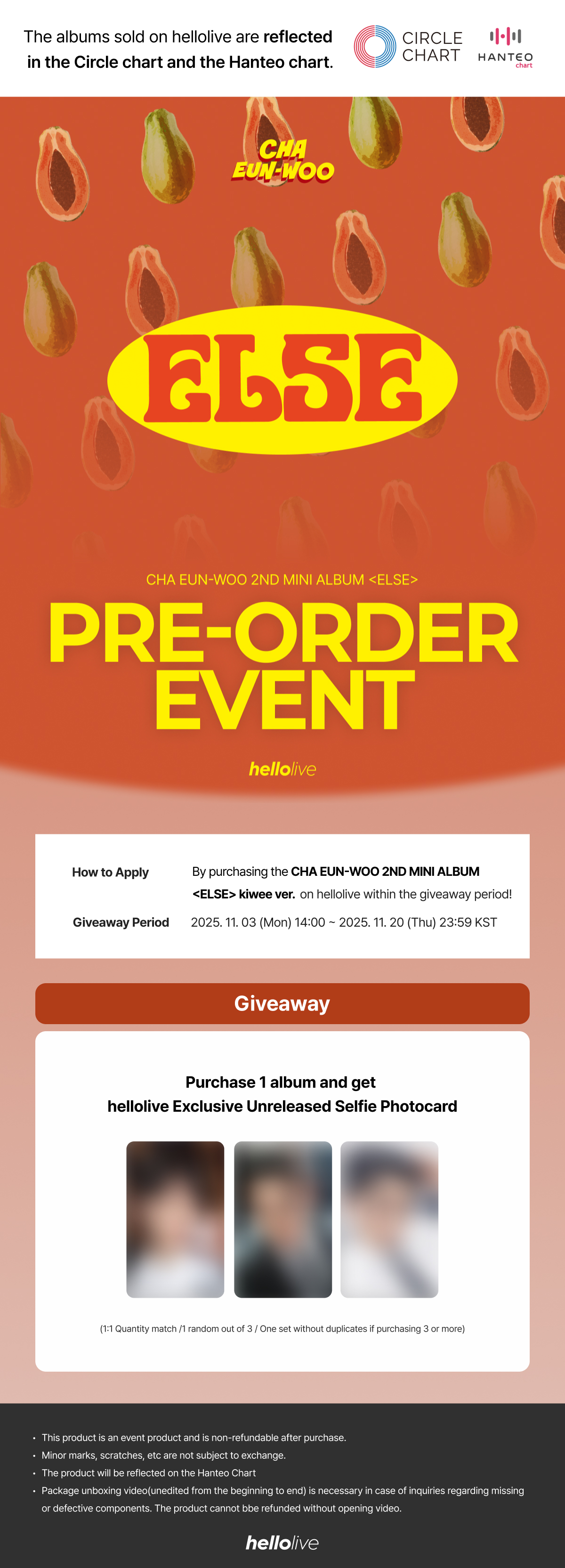 헬로라이브 | hellolive - [PRE-ORDER EVENT] CHA EUN-WOO 2ND MINI