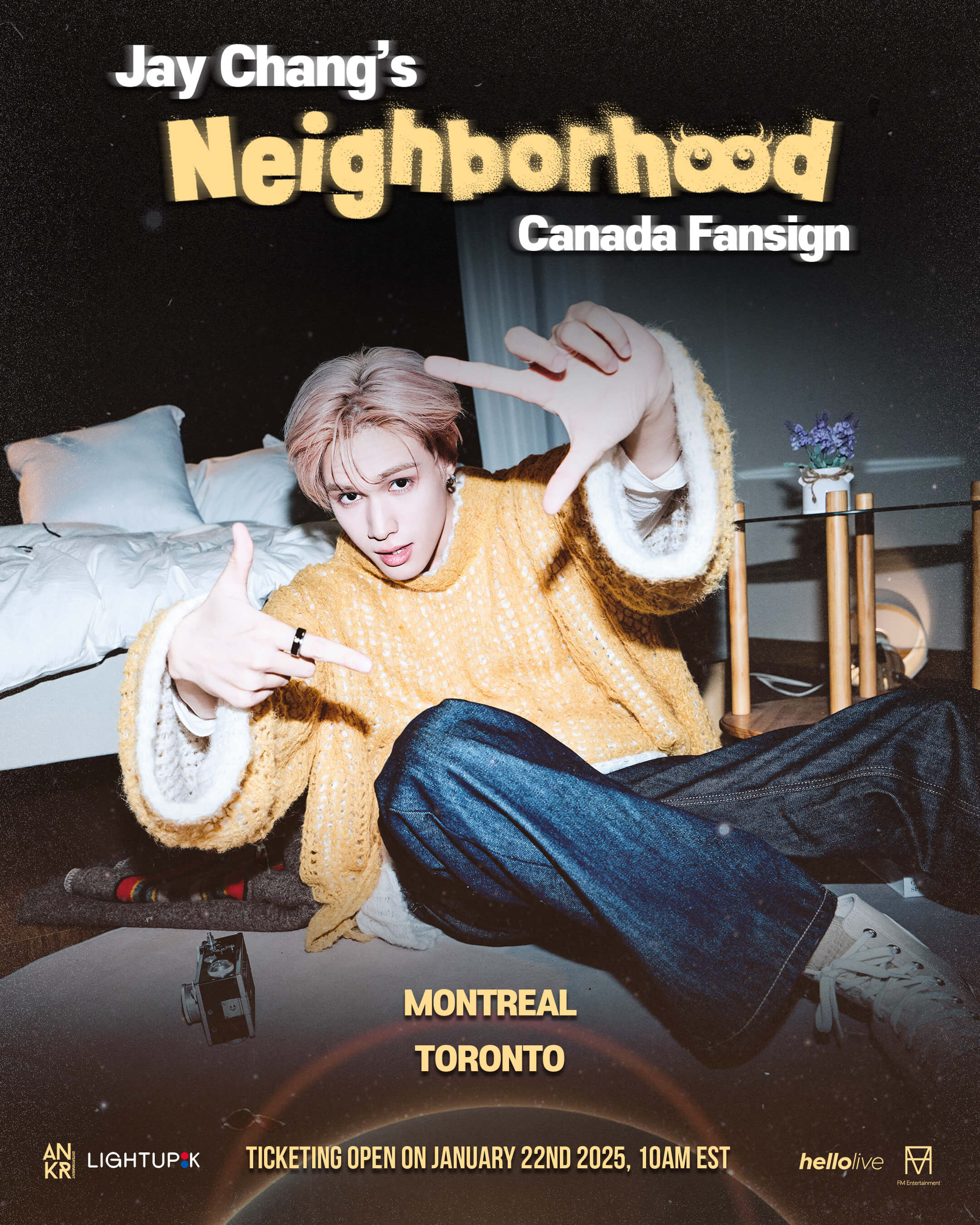 直筆サイン入り　ジェイ　ジェイチャン　JAY CHANG　ポスター　FANCON Jay Chang (ONE PACT) - The 1st Fan Concert in Tokyo 'HEY, JAY